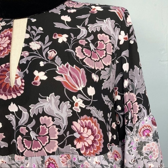 loft Tiered Mixed Floral Print Bell Sleeve Top - Picture 7 of 12